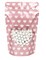 Rose Gold Stand Up Zipper Pouch with White Mini Hearts 5 1/8" x 3 1/8" x 8 1/8" 25 pack ZBGSW3WH